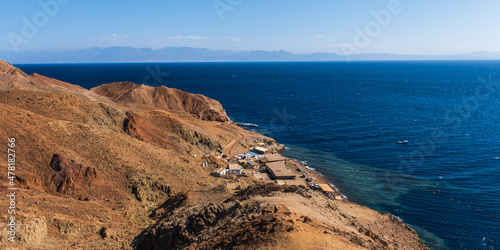 panorama view from the height of the mountains range to the red sea