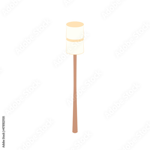 Marshmallow stick. Marshmallow logo design. White Marshmallow icon.