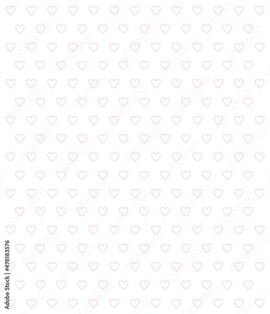 Love seamless pattern of Valentine's Day with pink hearts, art, cute card, concept of love, decoration, romantic, isolated, nice design, vector illustration	