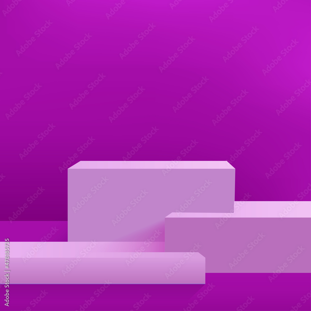 Abstract background with purple color geometric 3d podiums. Vector illustration. Abstract background with purple color geometric 3d podiums. Vector illustration.