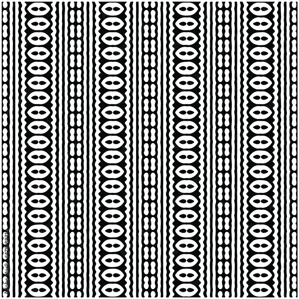 Seamless ethnic pattern color black and white.Can be used in fabric design for clothes, accessories; decorative paper, wrapping, background, wallpaper, Vector illustration. Seamless ethnic pattern color black and white.Can be used in fabric design for clothes, accessories; decorative paper, wrapping, background, wallpaper, Vector illustration.