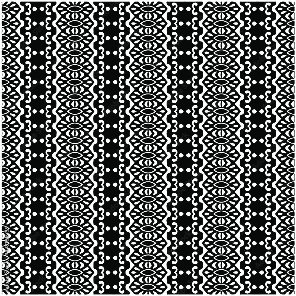 Seamless ethnic pattern color black and white.Can be used in fabric design for clothes, accessories; decorative paper, wrapping, background, wallpaper, Vector illustration.