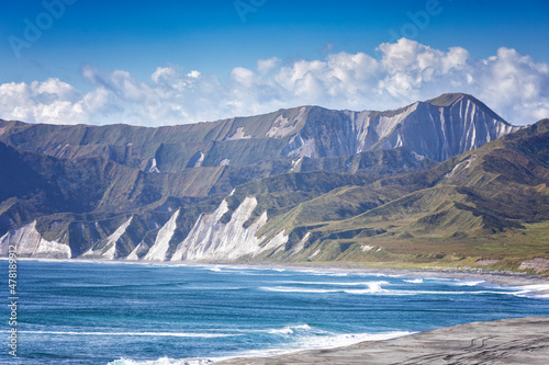 White rocks on Iturup Island, South Kuriles, Russia