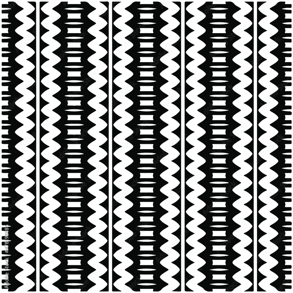 Seamless ethnic pattern color black and white.Can be used in fabric design for clothes, accessories; decorative paper, wrapping, background, wallpaper, Vector illustration. Seamless ethnic pattern color black and white.Can be used in fabric design for clothes, accessories; decorative paper, wrapping, background, wallpaper, Vector illustration.