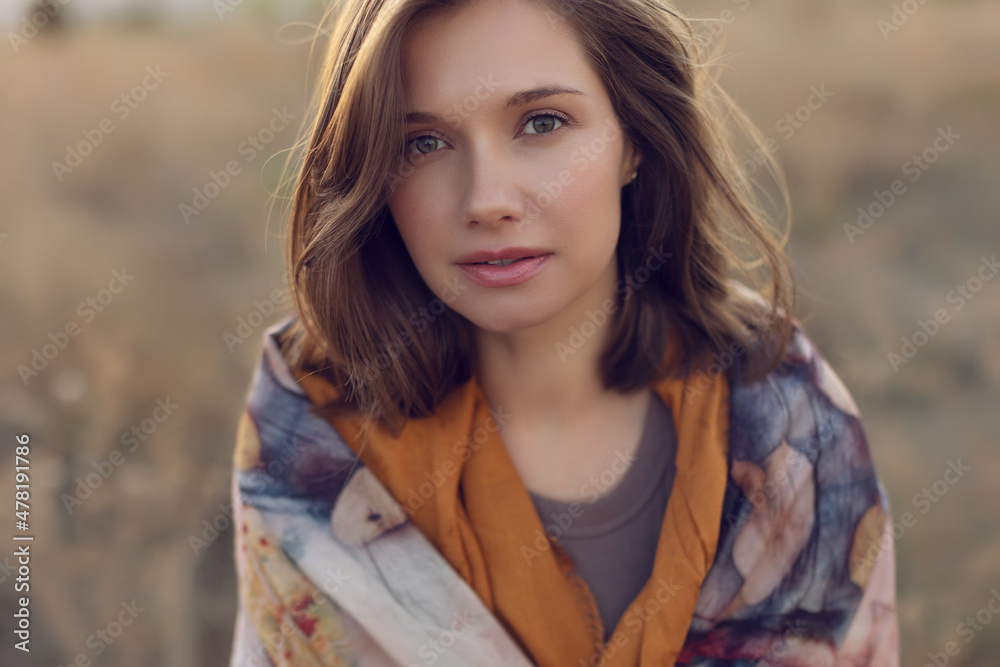 Beautiful woman. Youth, outdoors portrait. High quality photo Beautiful woman. Youth, outdoors portrait. High quality photo