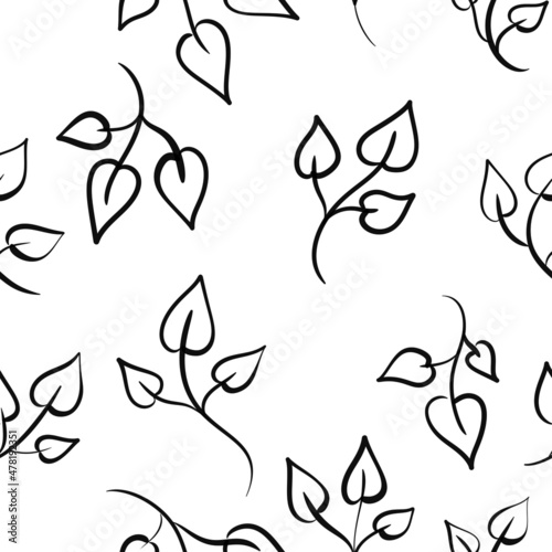 seamless floral pattern with leaves