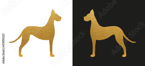 Gold Dog Shape - Isolated Dog Silhouette