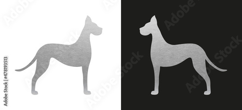 Silver Dog Shape - Isolated Dog Silhouette