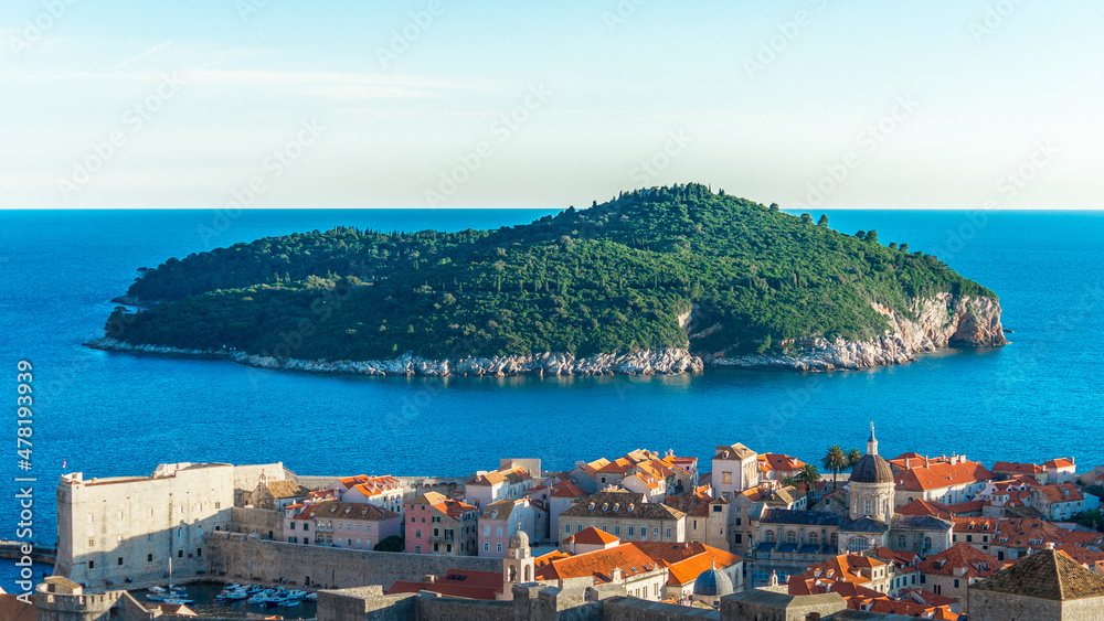 Island Lokrum and old city Dubrovnik