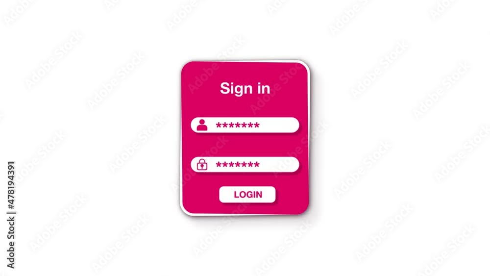 Login window. Website login Username and password animated cartoon icon on Green screen. Login window. Website login Username and password animated cartoon icon on Green screen.