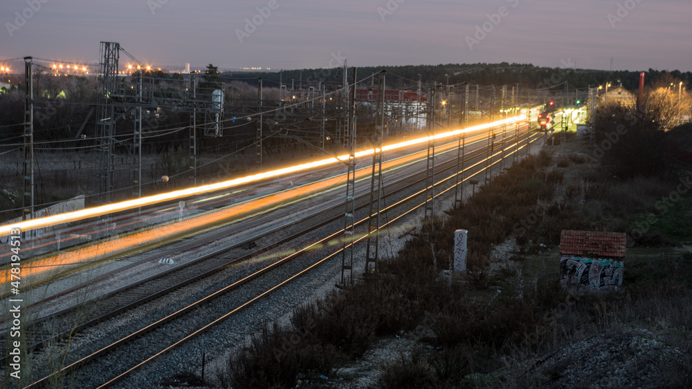 Lightpainting on the train tracks.