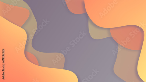 Waves gradient abstract background on the left and right corner of calming coral peach and gray colors of 2022 year concept with smooth movement and copy space