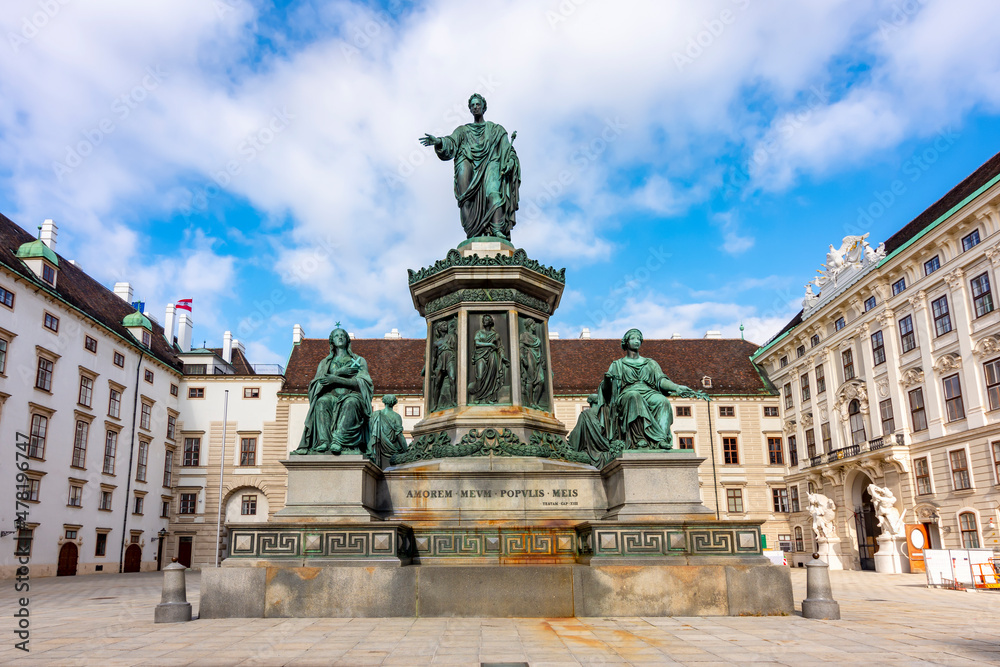 Kaiser Franz I monument in the courtyard of Hofburg palace, Vienna, Austria