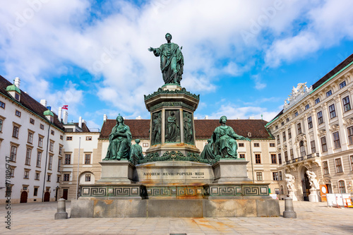 Kaiser Franz I monument in the courtyard of Hofburg palace, Vienna, Austria