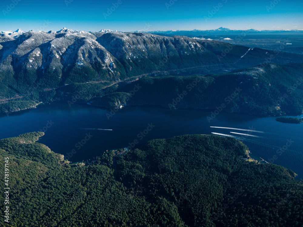 Obraz premium Stock Aerial Photo of Indian Arm and Belcarra Park, Canada