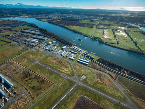 Stock Aerial Photo of Pitt Meadows Airport, Canada photo