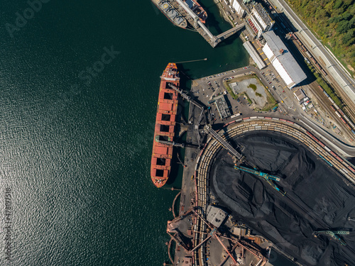 Stock aerial photo of Neptune Terminals North Vancouver, Canada photo