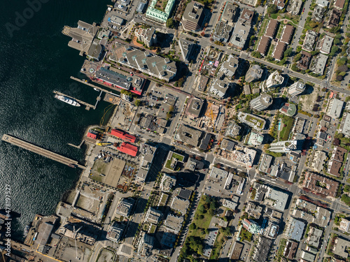 Stock aerial photo of Lonsdale Quay North Vancouver, Canada photo