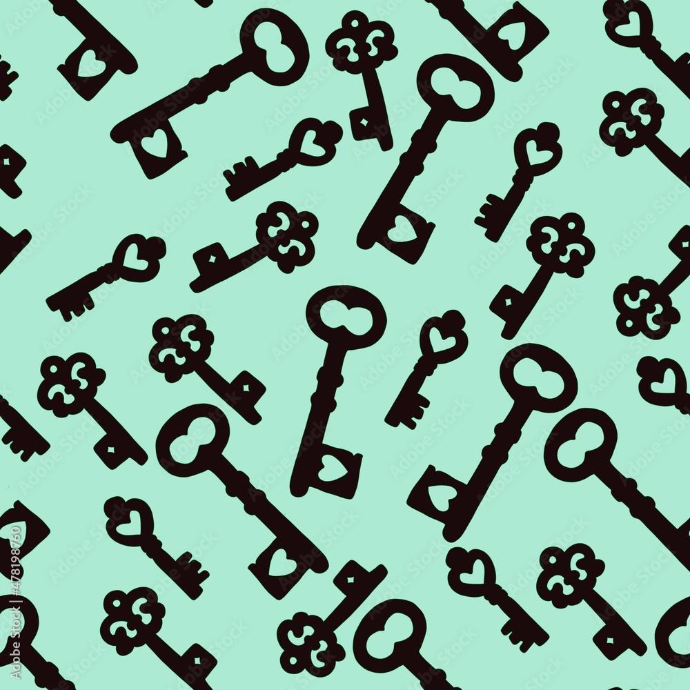Seamless pattern with keys for fabrics and textiles and packaging and gifts and cards and linens and kids Seamless pattern with keys for fabrics and textiles and packaging and gifts and cards and linens and kids