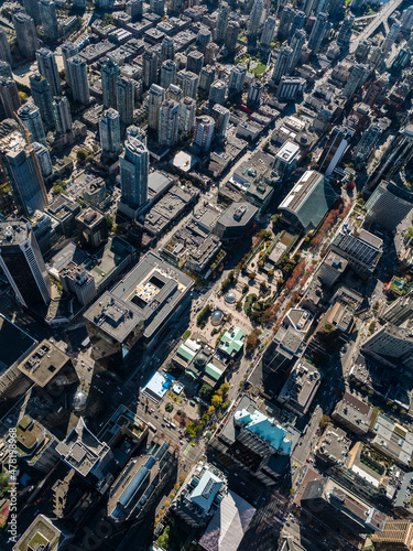 Stock aerial photo of Vancouver Art Gallery, Canada