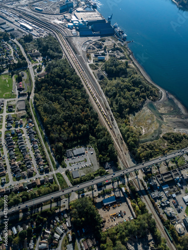 Stock aerial photo of Norgate North Vancouver BC  Canada