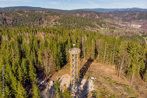 Svetly vrch lookout tower in Jizera mountains photo