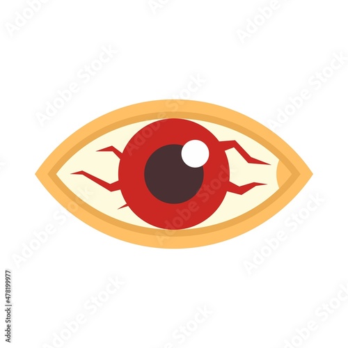 Measles red eye icon flat isolated vector