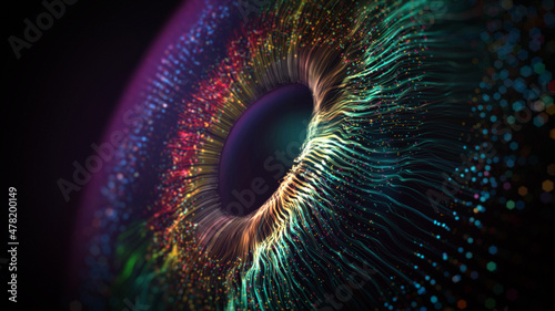 3d lens inside eyes animation. Transparent alpha channel. Eye implants simulation 4 sci fi, documentary movies background, transition, intro, TV shows, news, video games