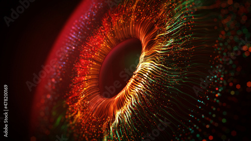 3d lens inside eyes animation. Transparent alpha channel. Eye implants simulation 4 sci fi, documentary movies background, transition, intro, TV shows, news, video games