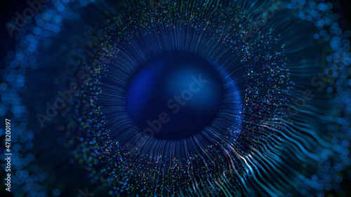  Concept of Futuristic Digital Biometric Security Screening of a Human Eye or Iris
