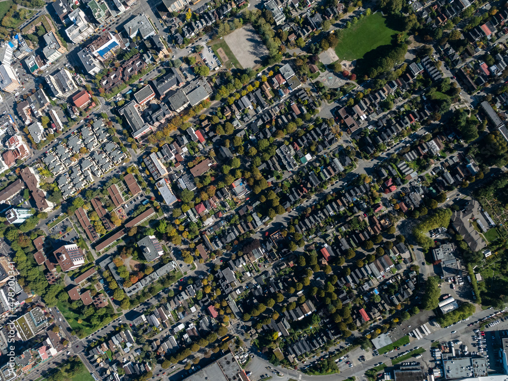 Naklejka premium Stock aerial photo of Mount Pleasant Vancouver, Canada