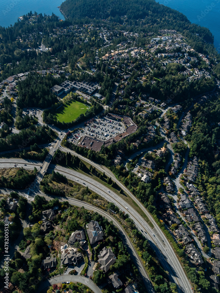 Fototapeta premium Stock aerial photo of Caulfield West Vancouver, Canada