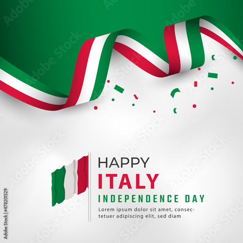Happy Italy Independence Day Celebration Vector Design Illustration. Template for Independence Day Poster Design Element