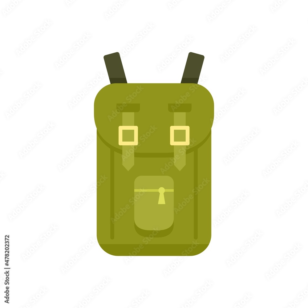 Obraz premium Safari hunting backpack icon flat isolated vector
