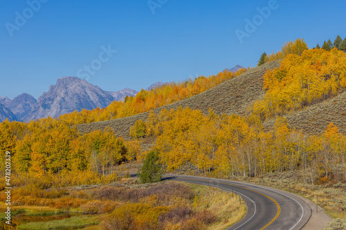 Scenic Landscape in Grand Teton National Park Wyoming in Autumn
