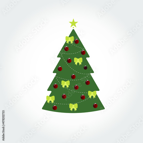 Cartooned and colorful Christmas tree