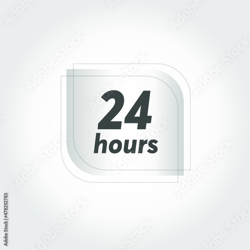 Black and white 24-hour veneer icon