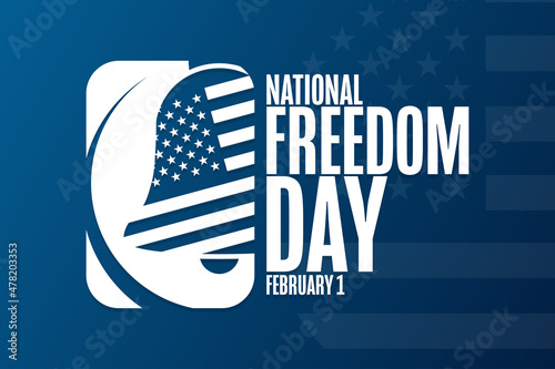 National Freedom Day. February 1. Holiday concept. Template for background, banner, card, poster with text inscription. Vector EPS10 illustration.