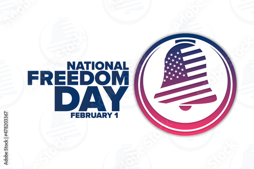 National Freedom Day. February 1. Holiday concept. Template for background, banner, card, poster with text inscription. Vector EPS10 illustration.