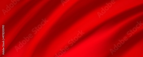 Red background with silk texture, abstract illustration of draped cloth material folds in rich red color, luxury website background design
