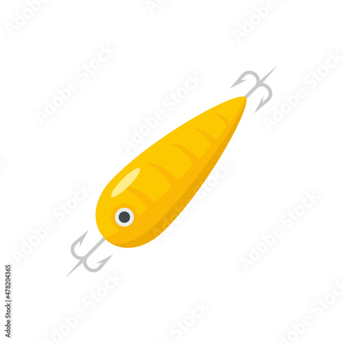 Fish bait triple hook icon flat isolated vector