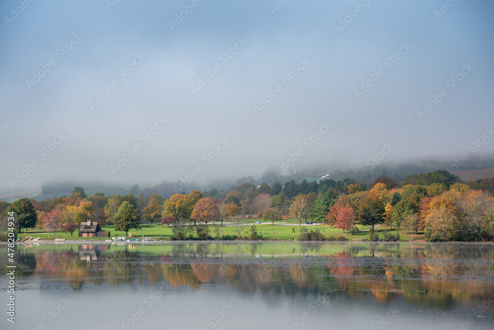 autumn landscape on a lake