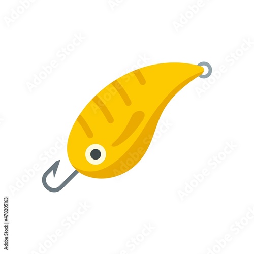 Fish bait plastic icon flat isolated vector