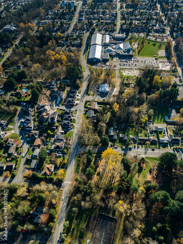 Stock aerial photo of Mission City Fraser Valley, Canada