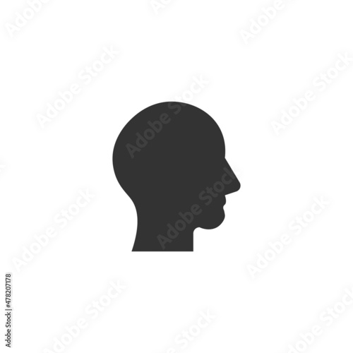 Contour male head graphic i...