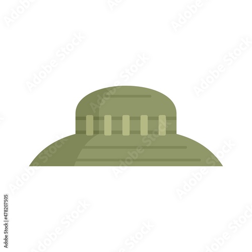 Hunter hat icon flat isolated vector