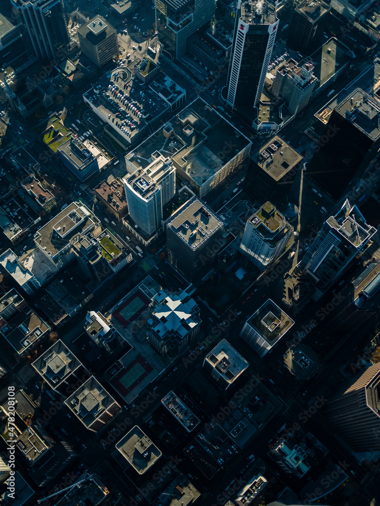 Stock aerial photo of Downtown Vancouver, Canada