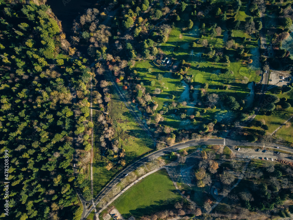 Stock aerial photo of Stanley Park Pitch and Putt, Canada