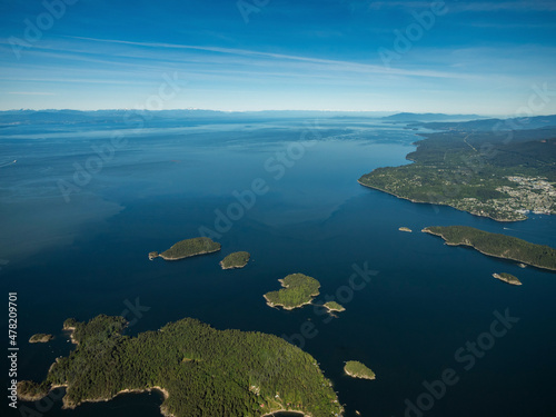 Stock Aerial Photo of Gibsons and Georgia Strait    Canada
