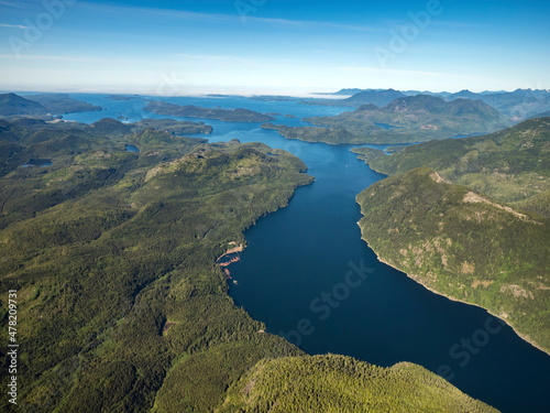 Stock Aerial Photo of Alberni Inlet Vancouver Island BC , Canada
